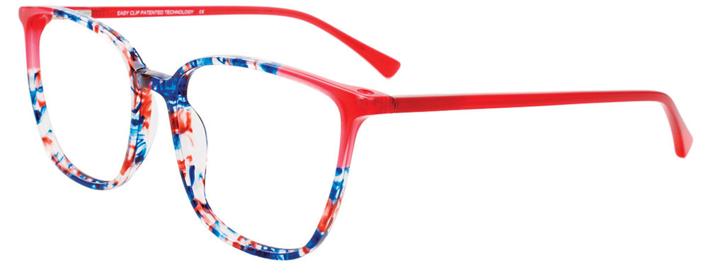 EASYCLIP EC598 Eyeglasses 030 Blue Multicolor & Red Red 54mm