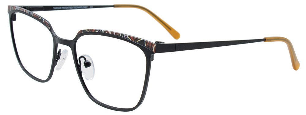 TAKUMI TK1277 Eyeglasses 090 Black & Mix Patterned Browline 50mm