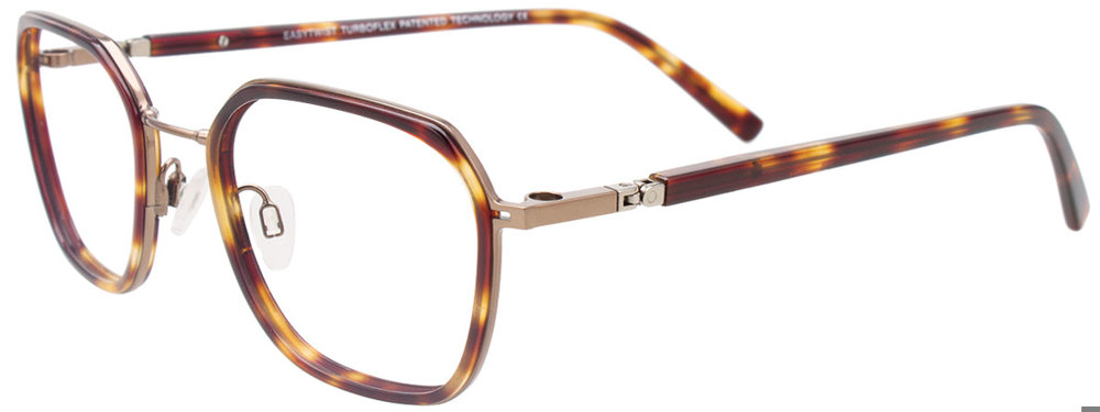 TWIST&CLIP CT280 Eyeglasses 010 Brown Tortoise & Gold 50mm
