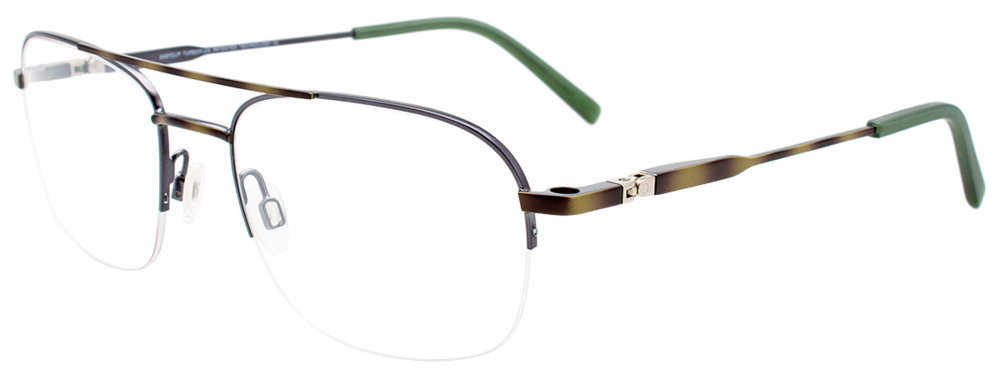 EASYCLIP EC561 Eyeglasses 060 Satin Green Marbled & Steel 56mm