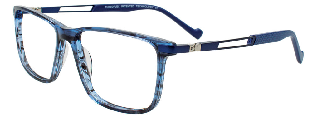 TURBOFLEX OPT. TX150 Eyeglasses 050 Dark Blue & Black 57mm
