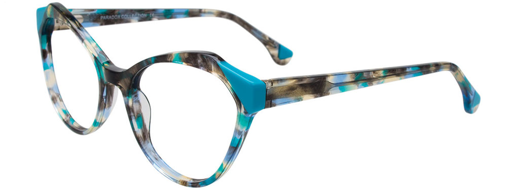 PARADOX P5091 Eyeglasses 050 Green Tor & Turquoise Trim 53mm
