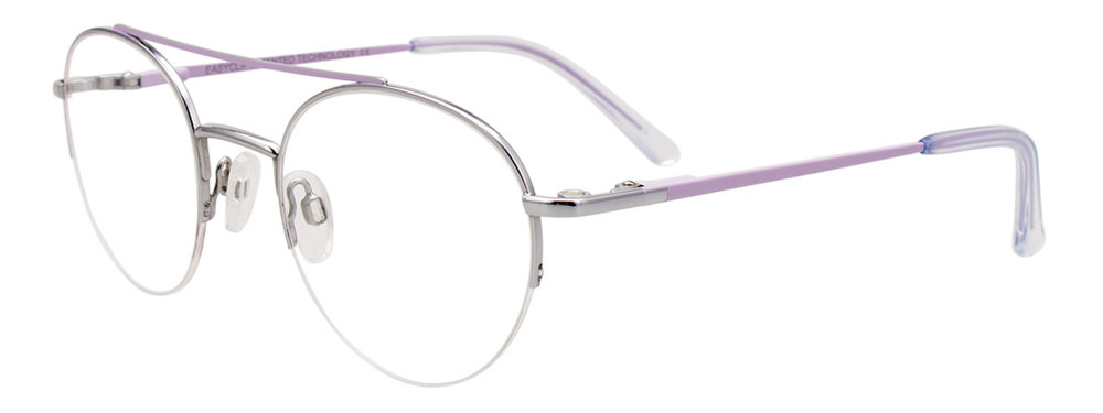 EASYCLIP EC574 Eyeglasses 080 Silver & Lilac 49mm