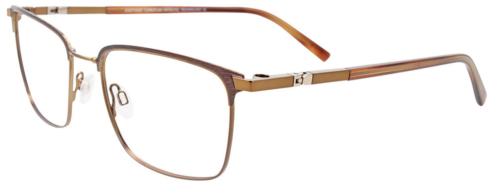 TWIST&CLIP CT277 Eyeglasses 010 Brown & Rustic Gold 55mm