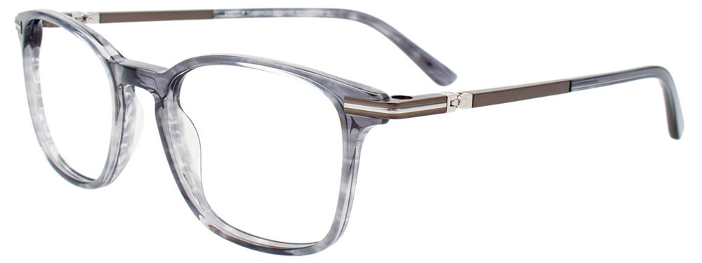 EASYCLIP EC637 Eyeglasses 020 Transparent Grey Steel 49mm