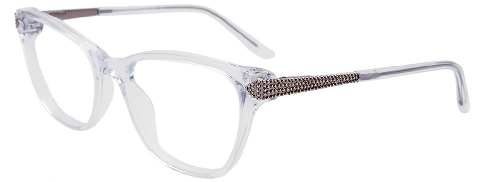 EASYCLIP EC584 Eyeglasses 070 Crystal Crystal & Steel 52mm