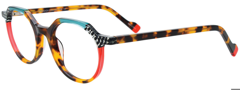 PARADOX P5096 Eyeglasses 010 Multicolor Multipattern Tortoise & Red 47mm
