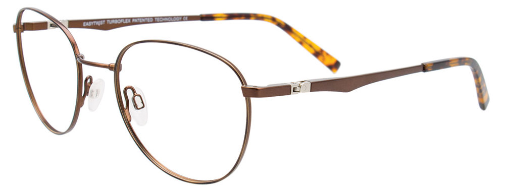 EASYTWIST ET9005 Eyeglasses 010 Satin Demi Amber & Brown Matt Brown 50mm