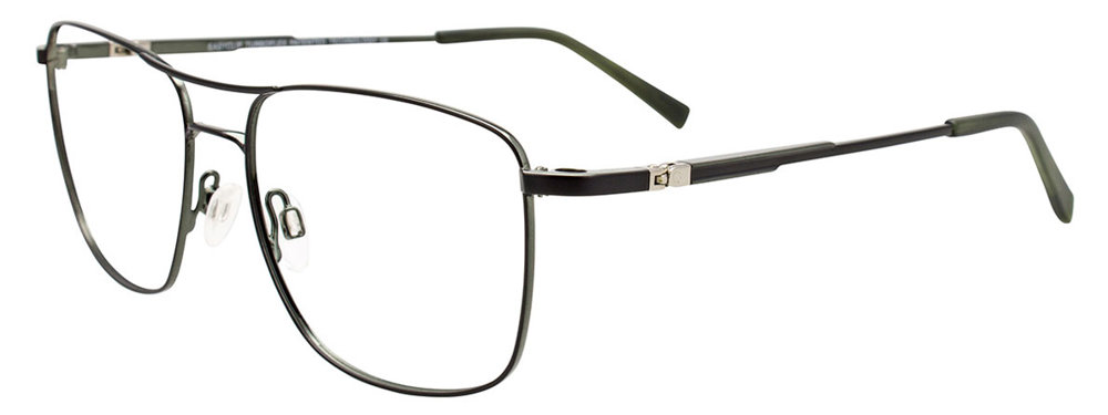 EASYCLIP EC579 Eyeglasses 090 Satin Steel Green & Matt Black 56mm
