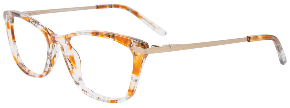 EASYCLIP EC628 Eyeglasses 010 Amber & Grey & Crystal Sat Gold 50mm