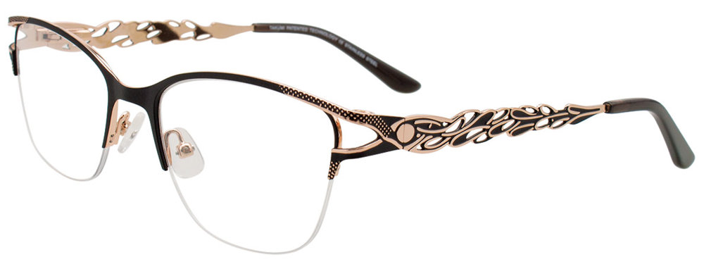TAKUMI TK1291 Eyeglasses 090 Black & Pink Gold 52mm