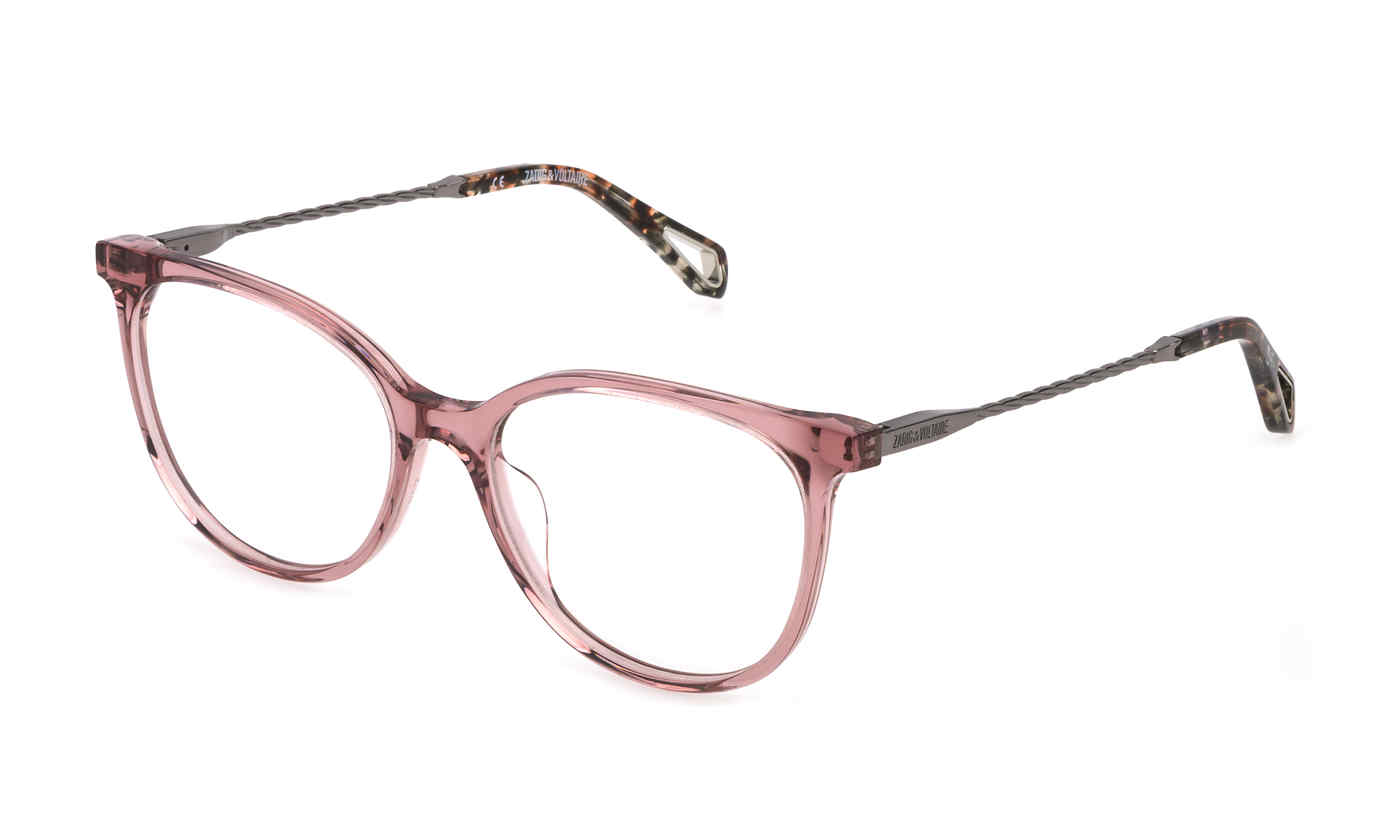 ZADIG & VOLTAIRE OPTICAL VZV288 Eyeglasses TRANSP.ANTIQUE-PINK 52mm