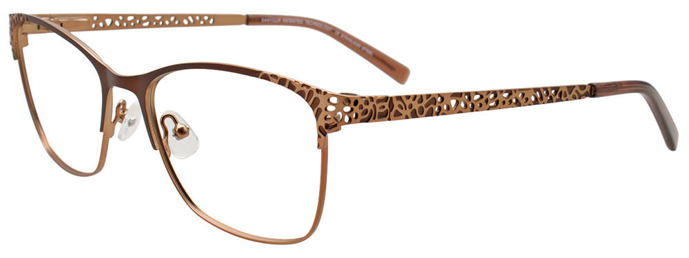 EASYCLIP EC704 Eyeglasses 010 Brown & Gold 53mm