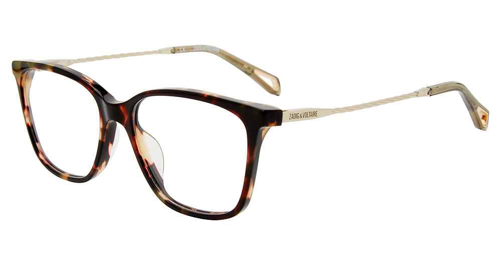 ZADIG & VOLTAIRE OPTICAL VZV289 Eyeglasses BROWN-GREEN-HAVANA-0V34 53mm