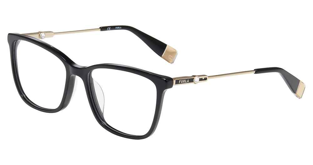 FURLA OPTICAL VFU390S Eyeglasses BLACK-0700 53mm
