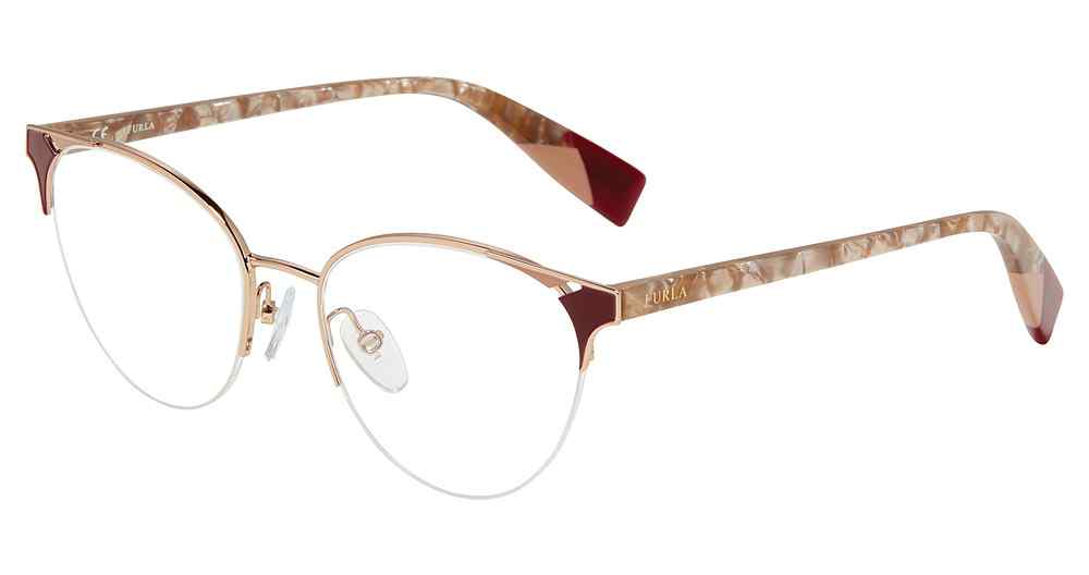 FURLA OPTICAL VFU361 Eyeglasses BURGUNDY-08MD 53mm
