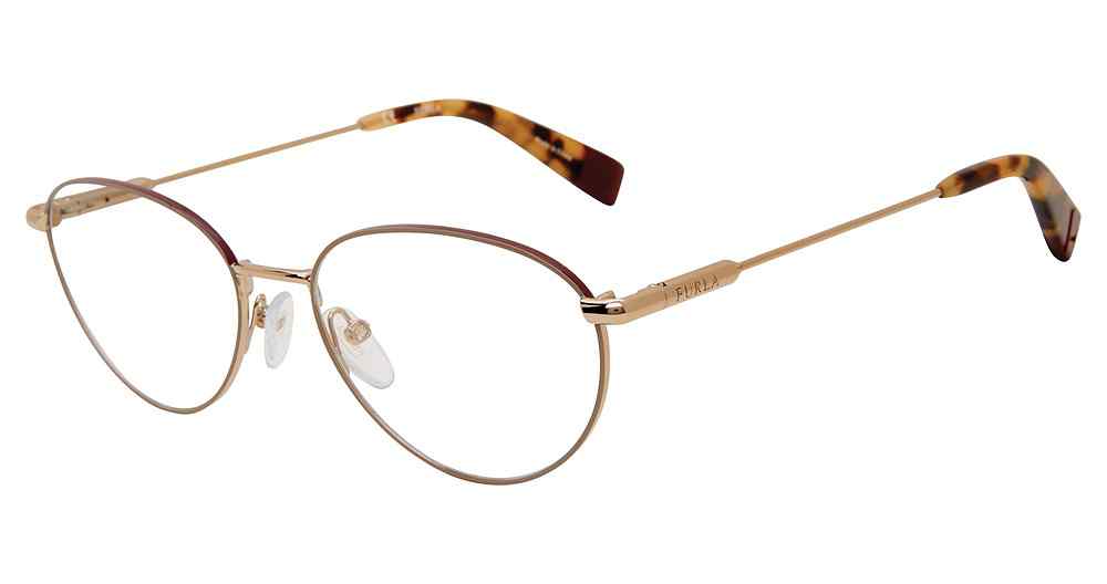 FURLA OPTICAL VFU302 Eyeglasses BROWN-08M6 53mm