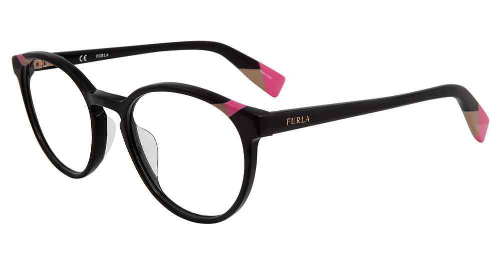 FURLA OPTICAL VFU251 Eyeglasses BLACK-700Y 49mm
