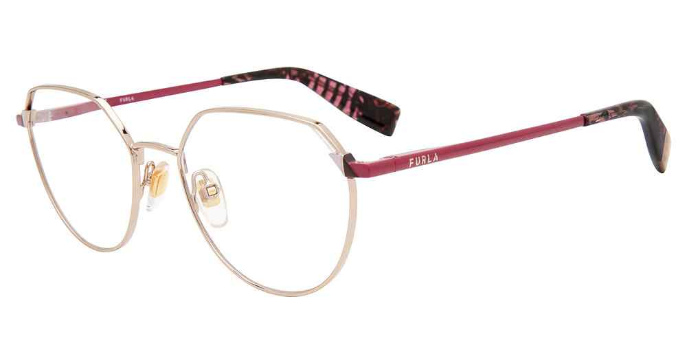 FURLA OPTICAL VFU502 Eyeglasses ROSE-0H60 52mm