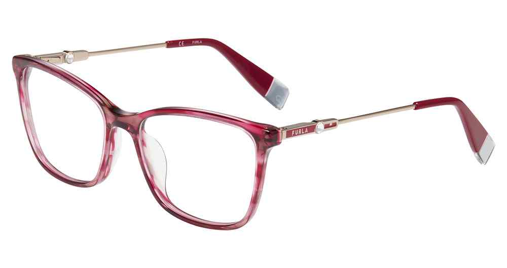 FURLA OPTICAL VFU390S Eyeglasses BURGUNDY-0933 53mm
