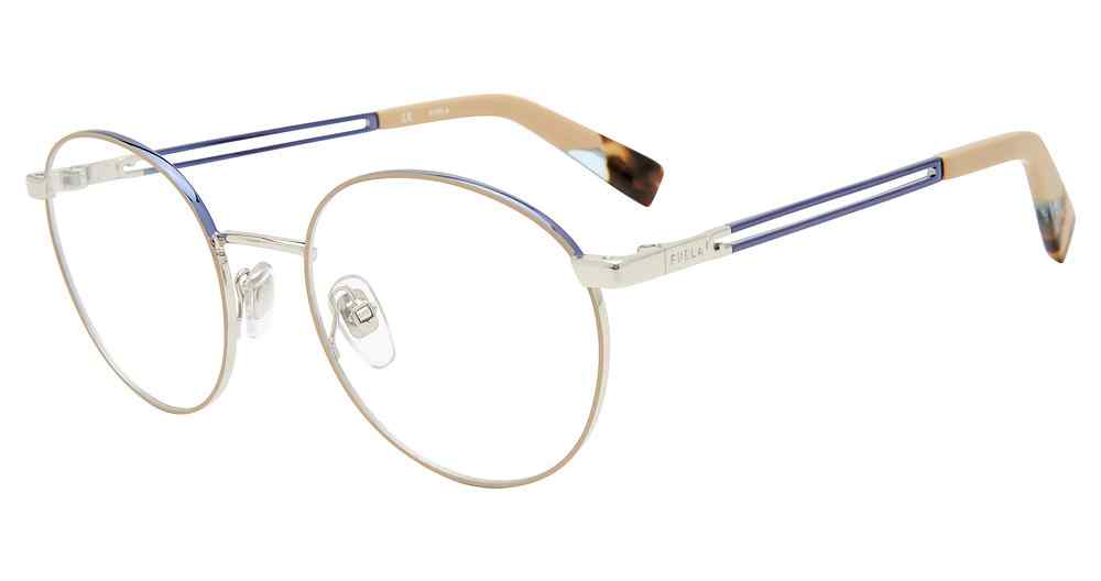 FURLA OPTICAL VFU505 Eyeglasses BLUE-0E70 50mm