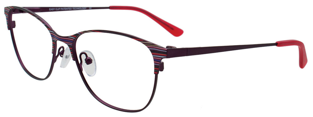 EASYCLIP EC710 Eyeglasses 030 Purple & Multicolor Stripes 54mm