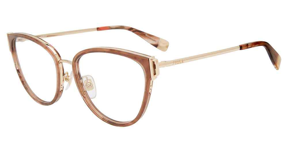 FURLA OPTICAL VFU444 Eyeglasses BROWN-0GGU 54mm