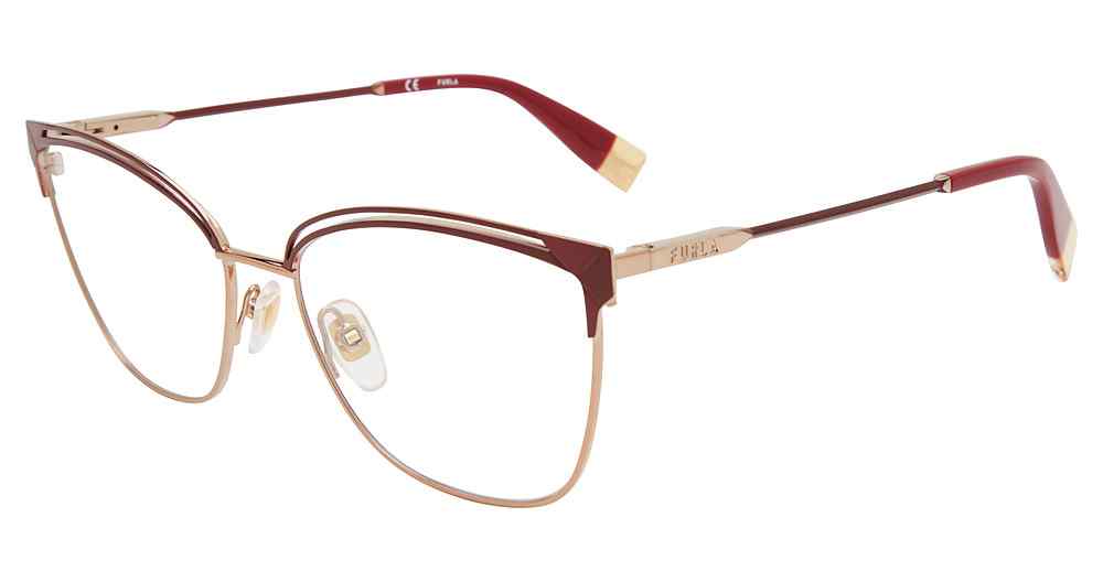 FURLA OPTICAL VFU396 Eyeglasses BURGUNDY-0E59 56mm
