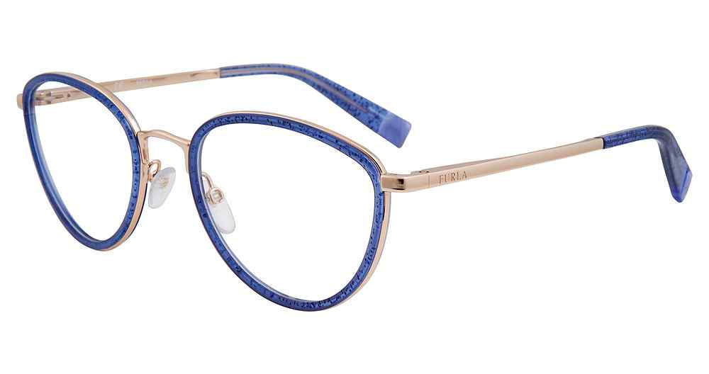 FURLA OPTICAL VFU254 Eyeglasses BLUE-0WA2 53mm
