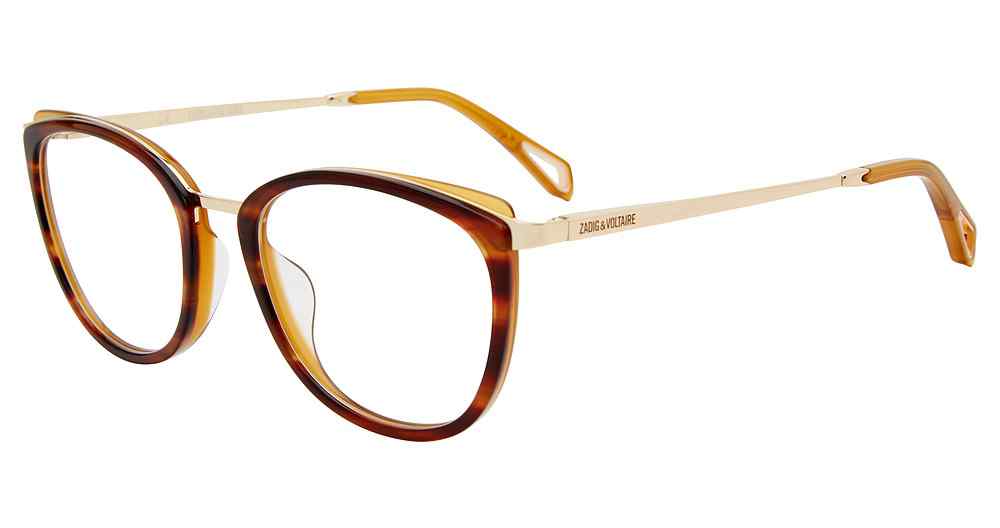 ZADIG & VOLTAIRE OPTICAL VZV313 Eyeglasses STRIPED-BROWN-HONEY-HAV-07LC 52mm