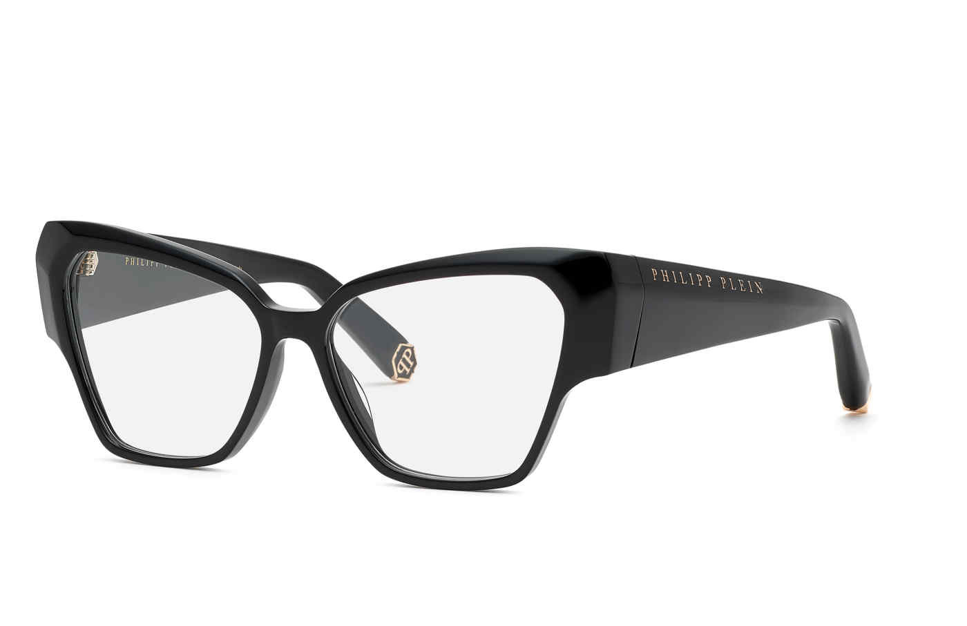 PHILIPP PLEIN OPTICAL VPP100 Eyeglasses SHINY-BLACK–0700 55mm
