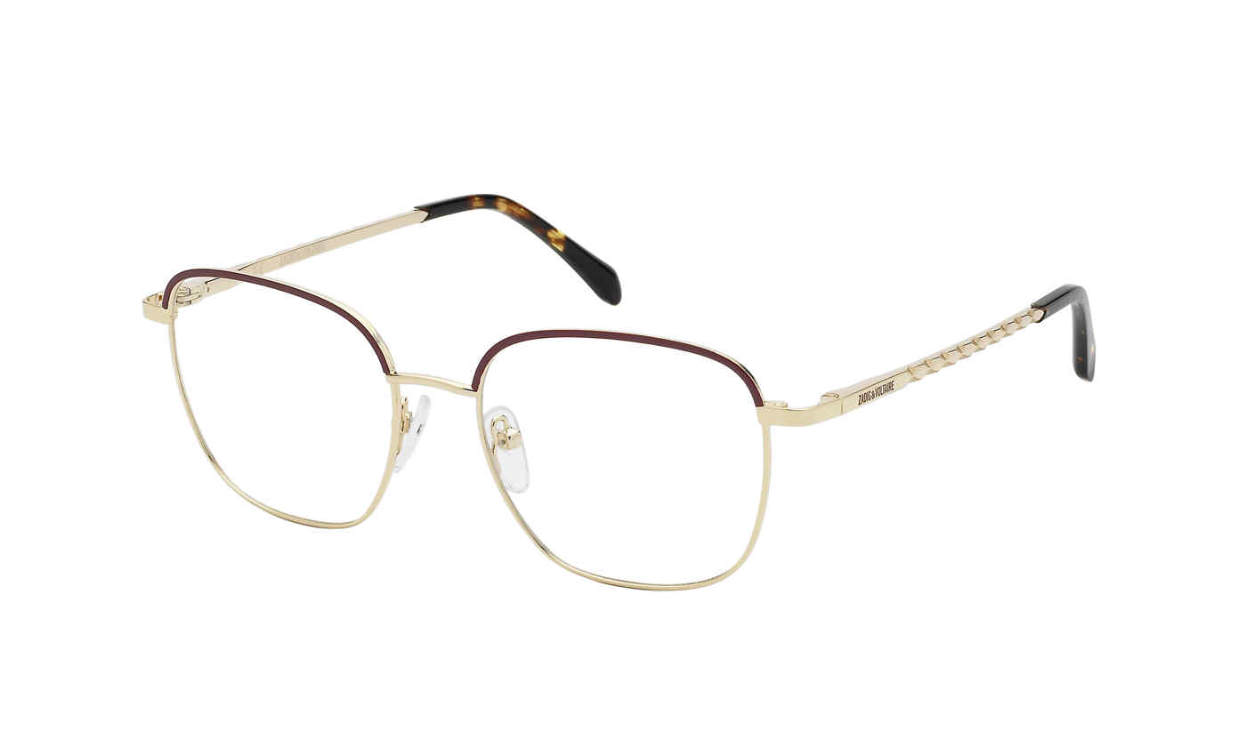 ZADIG & VOLTAIRE OPTICAL VZV344 Eyeglasses ROSE-GOLD-BORDEAUX-0307 51mm