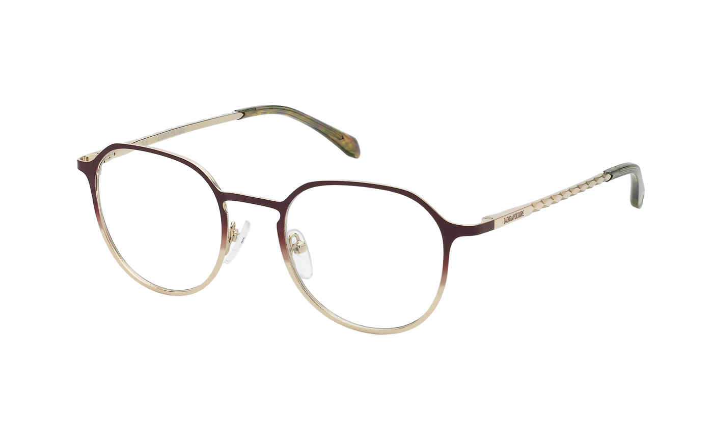 ZADIG & VOLTAIRE OPTICAL VZV343 Eyeglasses RED-GOLD-BORDEAUX-0K99 49mm