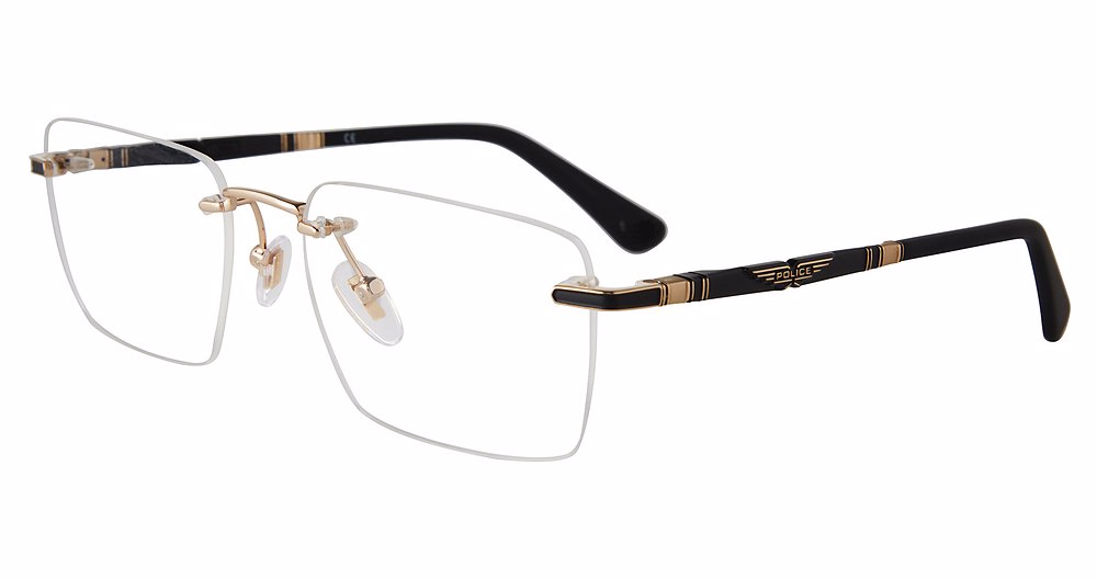 POLICE OPTICAL VPLF84 Eyeglasses ROSE-GOLD-BLACK-0302 54mm