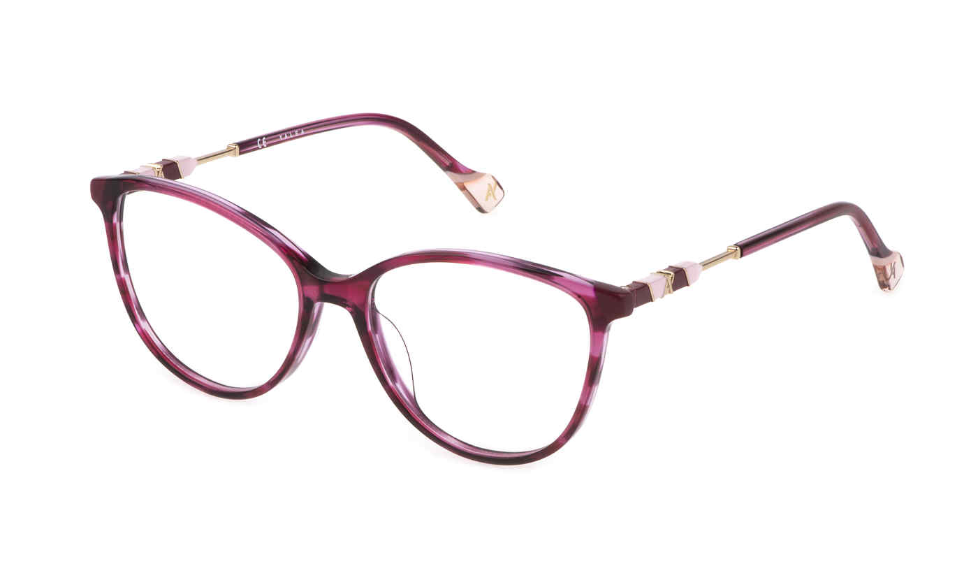 YALEA OPTICAL VYA071 Eyeglasses STRIPED-RASPBERRY-933Y 53mm