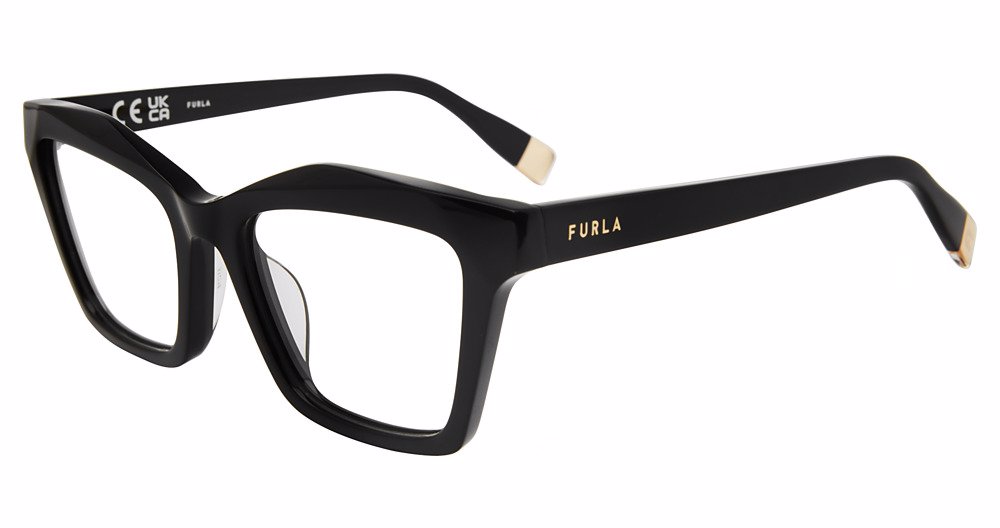 FURLA OPTICAL VFU767 Eyeglasses SHINY-BLACK-0700 51mm