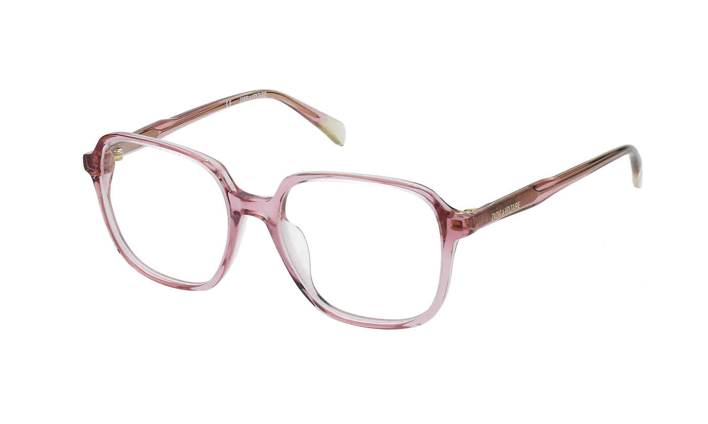 ZADIG & VOLTAIRE OPTICAL VZV340 Eyeglasses TRANSPARENT-PINK-0776 52mm