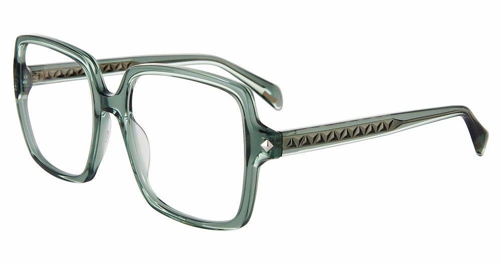 POLICE OPTICAL VPLG30 Eyeglasses TRANSPARENT-GREEN-03GE 54mm