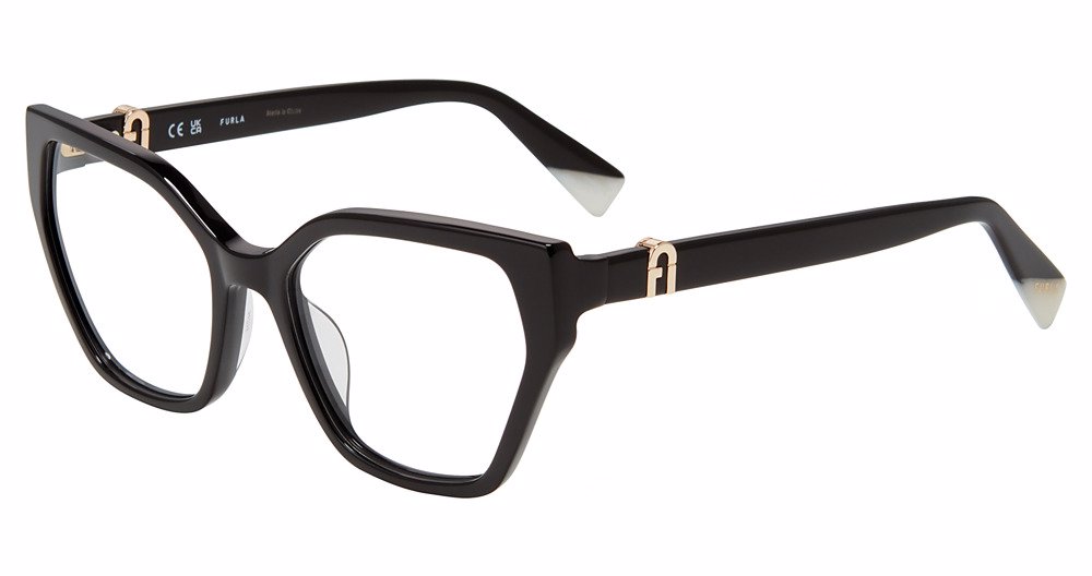 FURLA OPTICAL VFU761 Eyeglasses SHINY-BLACK-0700 54mm