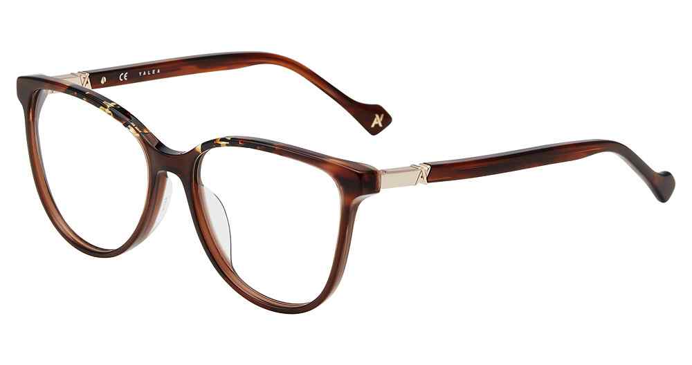 YALEA OPTICAL VYA050V Eyeglasses TRANSP-TOBACCO-0851 54mm