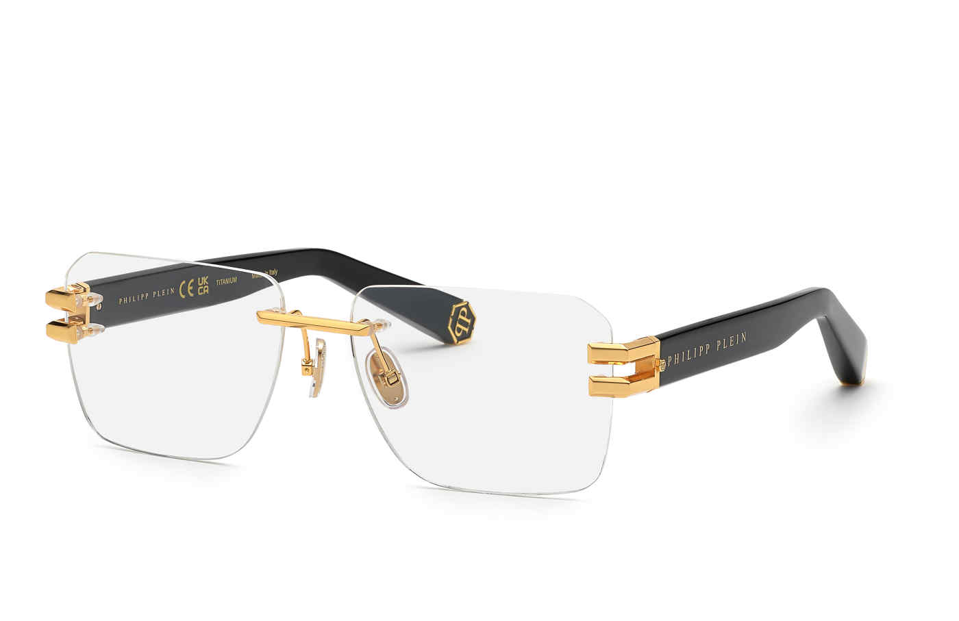 PHILIPP PLEIN OPTICAL VPP086M Eyeglasses YELLOW-GOLD–0400 59mm