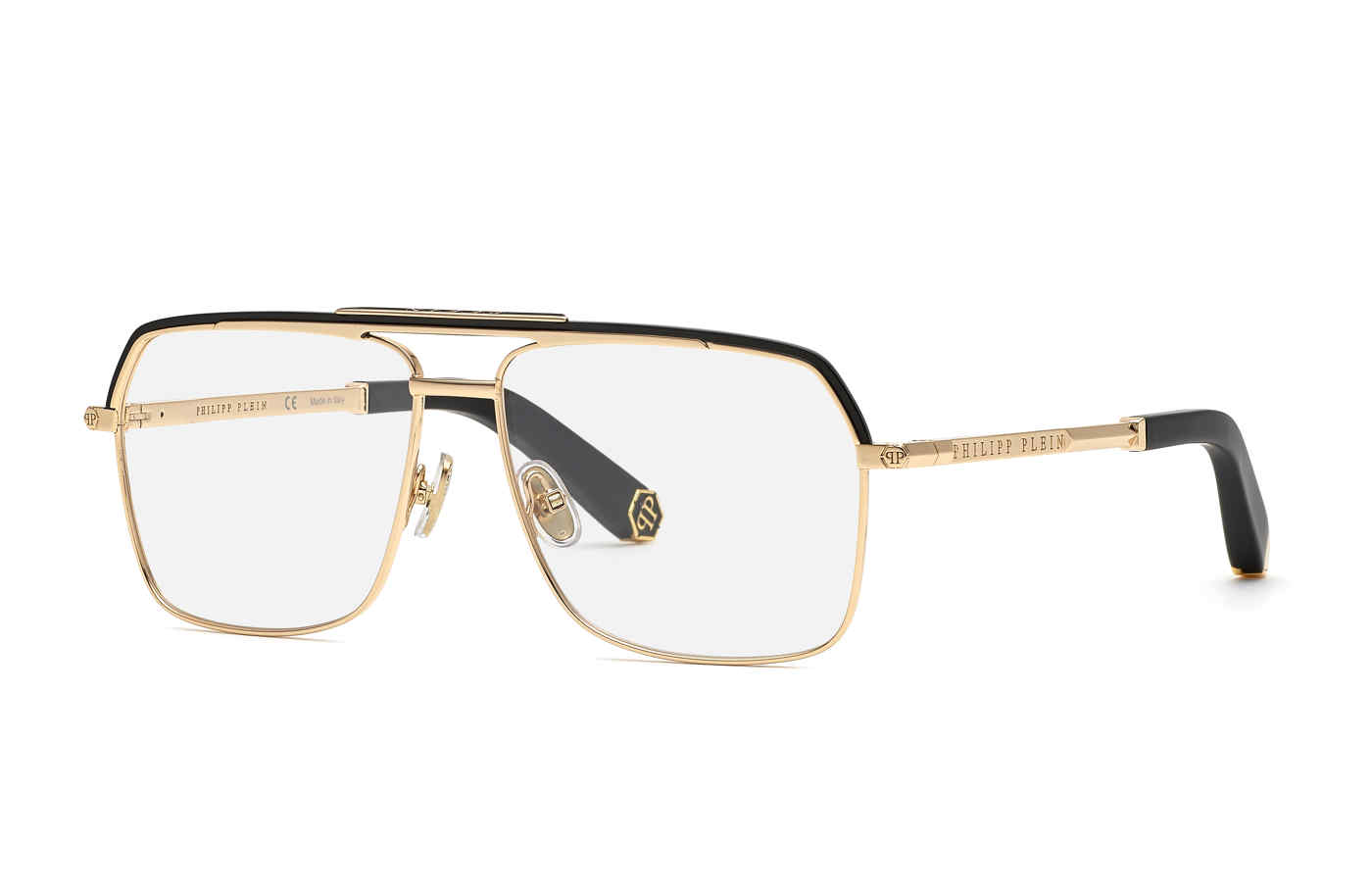 PHILIPP PLEIN OPTICAL VPP085M Eyeglasses ROSE-GOLD-WITH-BLACK–0302 58mm