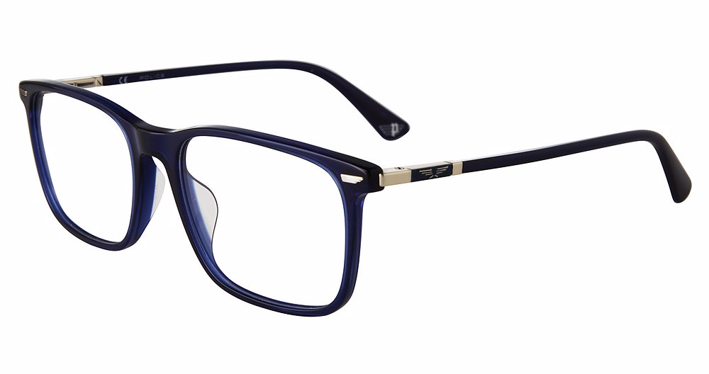 POLICE OPTICAL VPLF80 Eyeglasses TRANSP.BLUE-0AGQ 55mm