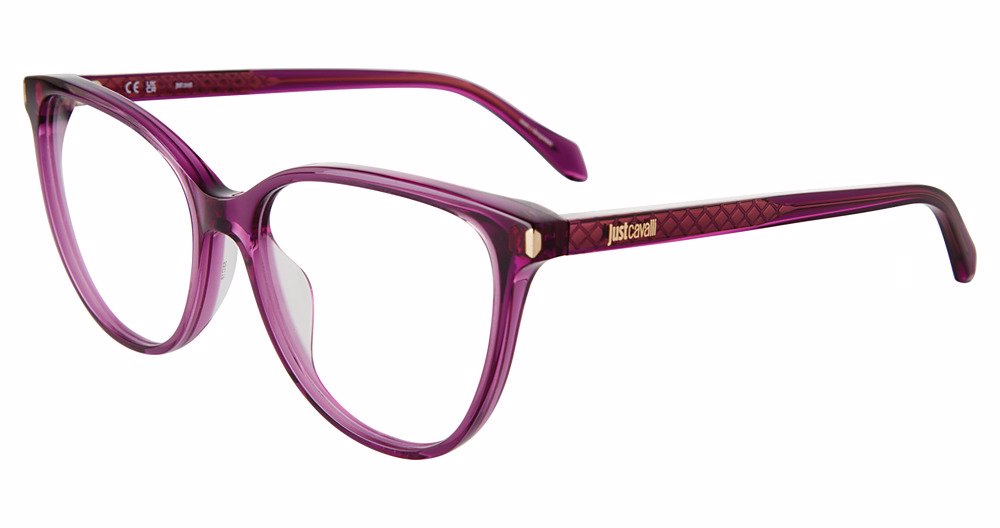 JUST CAVALLI OPTICAL VJC052 Eyeglasses SHINY-TRANSP.-VIOLET-06LA 55mm