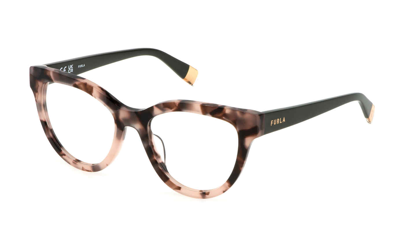 FURLA OPTICAL VFU679 Eyeglasses PINK-BROWN-HAVANA-0AGK 51mm