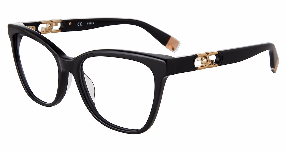 FURLA OPTICAL VFU633 Eyeglasses BLACK-0700 53mm