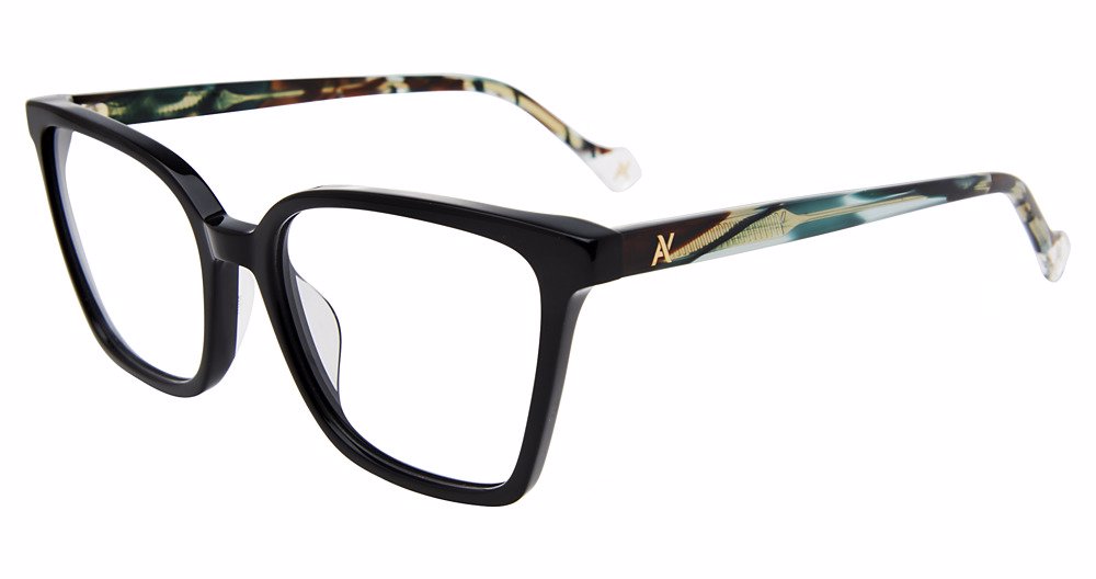 YALEA OPTICAL VYA134 Eyeglasses SHINY-BLACK-0700 53mm