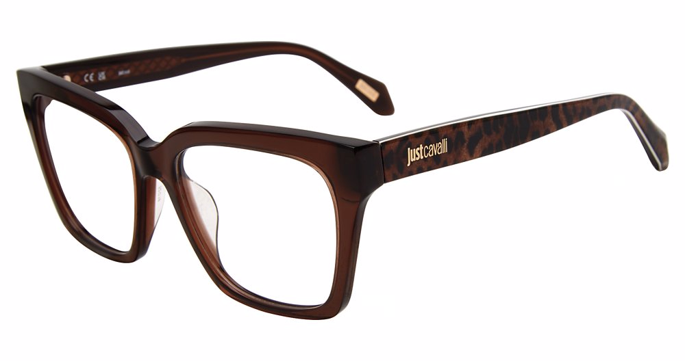 JUST CAVALLI OPTICAL VJC002 Eyeglasses TRANSP.BROWN--0AAK 52mm