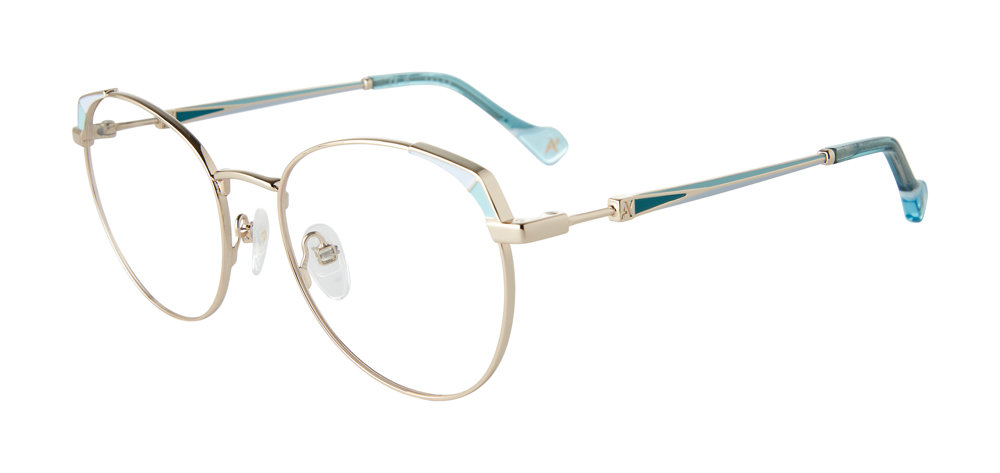 YALEA OPTICAL VYA099 Eyeglasses LIGHT-GOLD-COLORS-0SN9 52mm