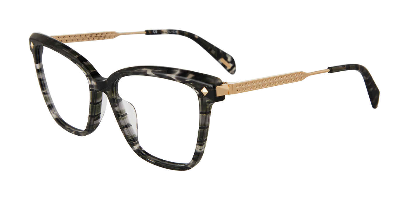 POLICE OPTICAL VPLG28 Eyeglasses GREEN-HAVANA-06RT 53mm